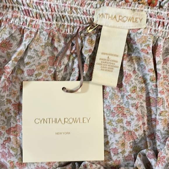 2/$30 Cynthia Rowley Floral Peasant Top Size Large - Picture 11 of 16